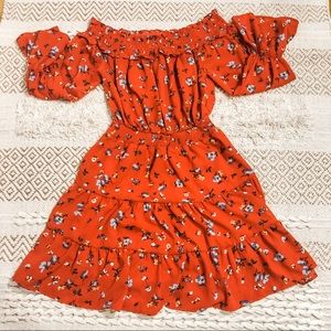 2 for $20 | Red off the shoulder floral dress.